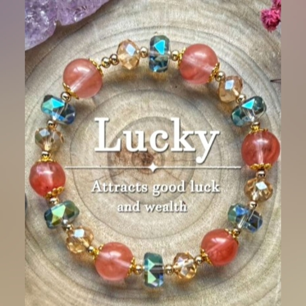 Crystal Bead Stretch Bracelet  - ⭐ GOOD LUCK CHARM BRACELET ⭐